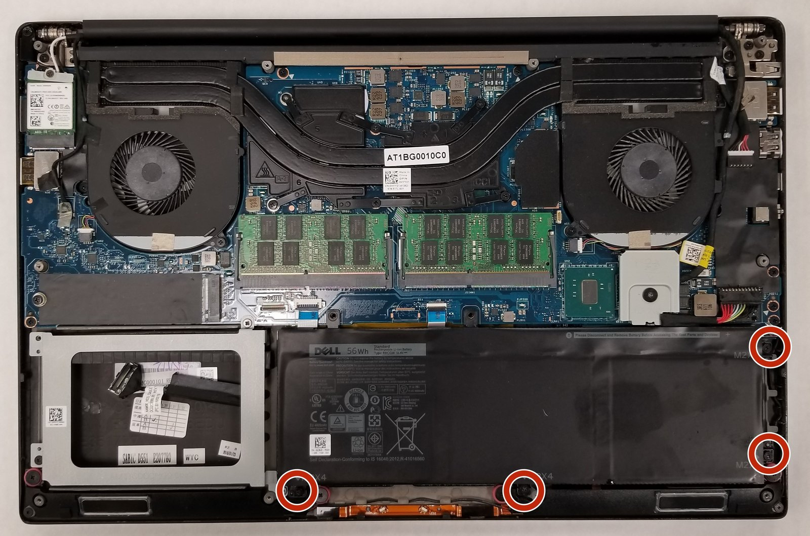 Internal Photo of Dell Precision 3500 3501 3540 3541 3550 Latitude 5500 5501 5510 5511 US keyboard (Precision 5510)